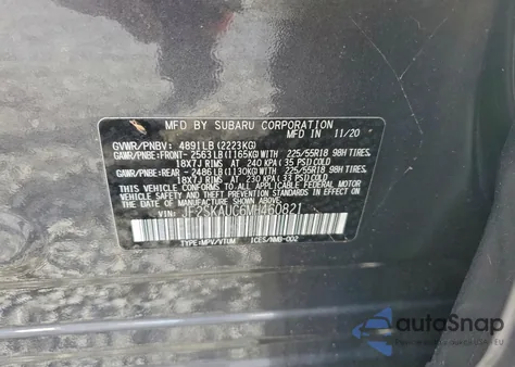 2021 Subaru Forester Limited из США, поврежденный, VIN JF2SKAUC6MH460821